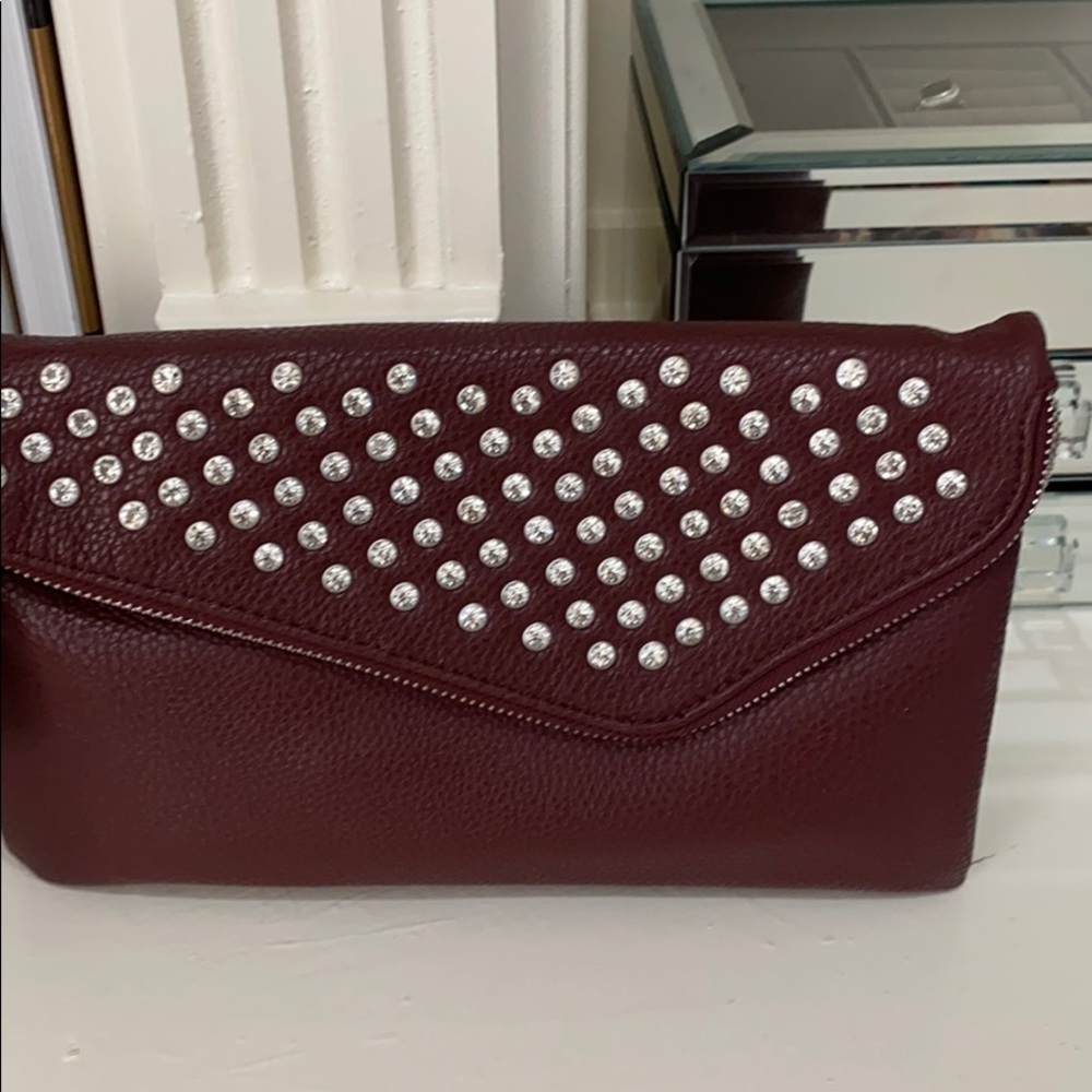 Burgundy clutch